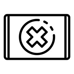 Obraz premium Blocked tablet icon. Outline blocked tablet vector icon for web design isolated on white background