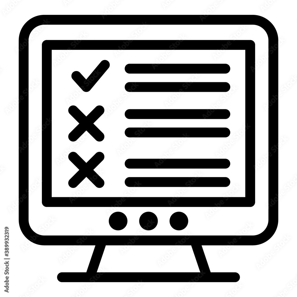 Poster monitor assignment icon. outline monitor assignment vector icon for web design isolated on white bac