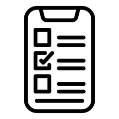 Fototapeta premium Phone assignment icon. Outline phone assignment vector icon for web design isolated on white background