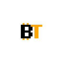Initial BT Letter logo icon isolated on white background