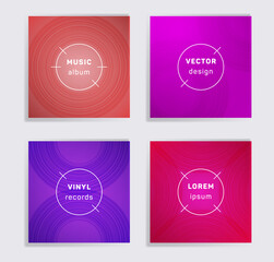 Fototapeta premium Abstract vinyl records music album covers set.
