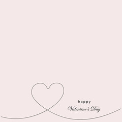 Valentines day card with heart, vector illustration