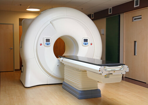 Tomography Cancer Treatment Machine In Hospital With No People