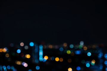 Light bokeh of Cityscape at night of bangkok.