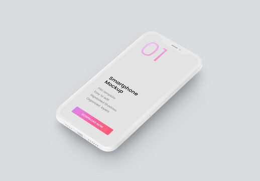 Clay Smartphone Mockup for Application UI Designs