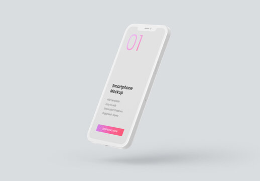 Clay Smartphone Mockup for Application UI Designs