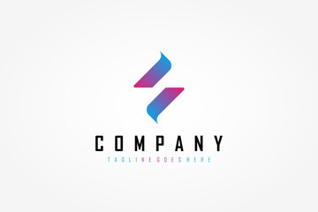 Abstract Initial Letter S Logo. Blue and Purple Geometric Waves Origami Style isolated on White Background. Usable for Business and Branding Logos. Flat Vector Logo Design Template Element.