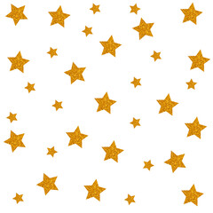 Fototapeta premium Seamless pattern with shiny gold stars, white background