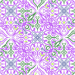 Seamless abstract pattern. Hand drawn vector background. Trendy seamless mandala, fabric texture, wrapping.