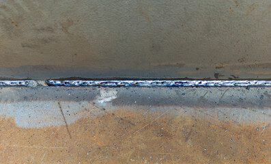 Porosity or worm hole in welded, Defect of welding process Flux Cored Arc Welding (FCAW)