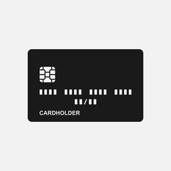 Credit card vector icon isolated on white background.