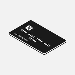 Isometric credit card vector icon isolated on white background.