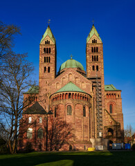 Fototapeta na wymiar Cathedral in Speyer, Germany. The Imperial Cathedral Basilica of the Assumption