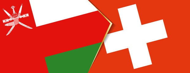 Oman and Switzerland flags, two vector flags.