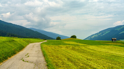 Cycleway of Pusteria valley at summer