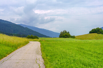 Cycleway of Pusteria valley at summer