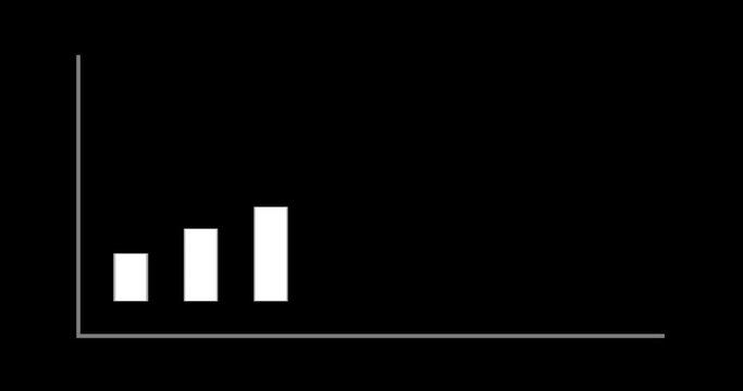 business white graph bars with arrow  on black background footage 4k clip