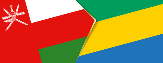 Oman and Gabon flags, two vector flags.