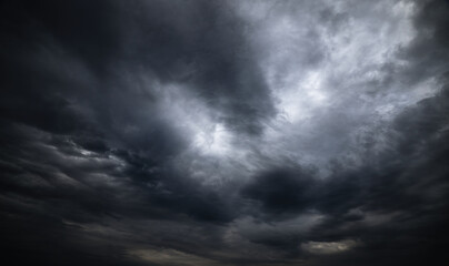 Naklejka na ściany i meble beautiful dark dramatic sky with stormy clouds
