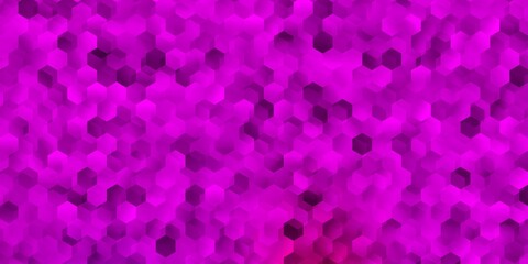Light purple, pink vector texture with colorful hexagons.