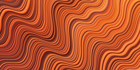 Fototapeta premium Dark Orange vector pattern with curved lines.