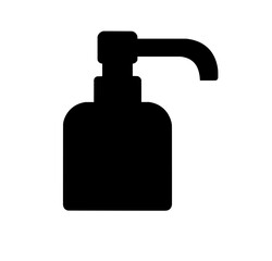 Black flat antiseptic sanitizer icon on white background