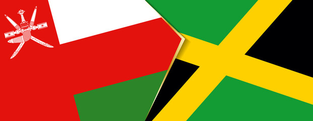 Oman and Jamaica flags, two vector flags.