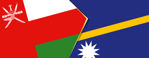 Oman and Nauru flags, two vector flags.