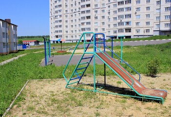 Slide on the Playground on a summer day
