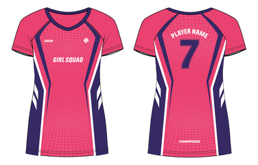 Women Sports t shirt Jersey design concept Illustration Vector template suitable for girls and Ladies