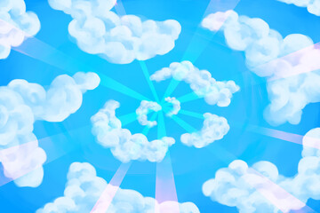 perspective clouds and halo light painting background