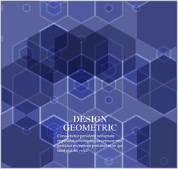 Vector Abstract geometric background. Blue hexagon shape
