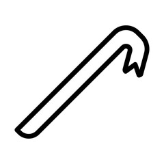 Crowbar icon outine style design, hand tool vector symbol