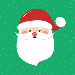 Santa Claus face on background. Christmas ornament. Vector