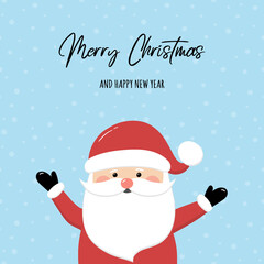Christmas card with funny Santa Claus. Vector