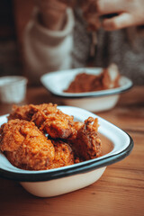 Burger, Chicken strips and beer