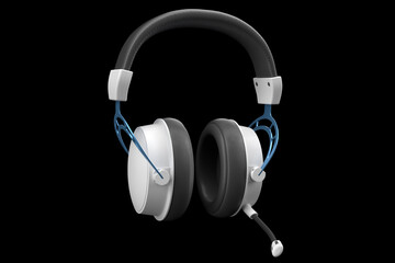 Obraz na płótnie Canvas 3D rendering of gaming headphones with microphone for cloud gaming and streaming
