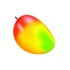 Ripe realistic mango isolated on a white background