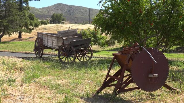 Pioneer Farm Equipment Is Found On A Ranch In The Santa Ynez Mountains Of California.