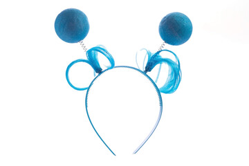 christmas round blue ears isolate on white background