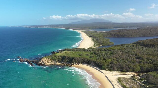 2020 - An excellent aerial view of Eurobodella National Park's coastlines in Sydney, Australia.
