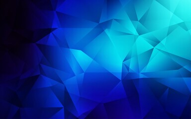 Dark BLUE vector shining triangular layout.