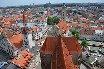 Vista aerea del centro historico de Munich, capital de Baviera, Alemania