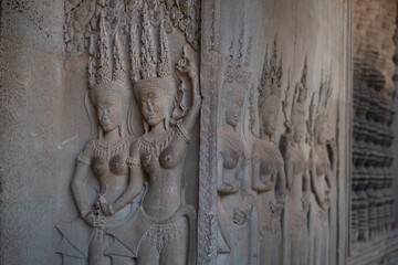 Obraz premium Angkor Wat Temple in the Ancient city of Angkor Thom, Siem Reap, Cambodia 