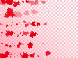 Bright red hearts falling vector illustration. Elegant February 14 backdrop. 