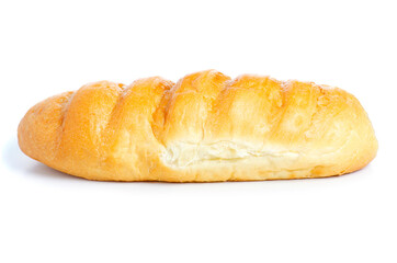 Fresh loaf bread on white background isolation