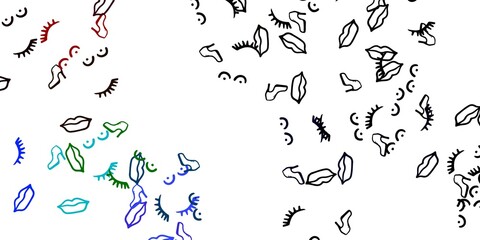 Light Multicolor vector backdrop with woman's power symbols.