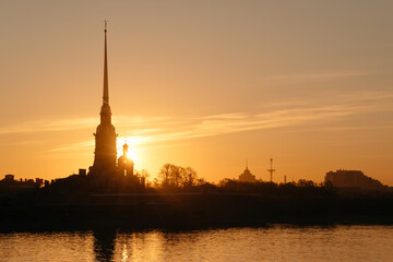 Fototapeta na wymiar The Peter and Paul Fortress in St.Petersburg, Russia
