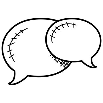 
Doodle icon image of chat balloons, concept of chatting and communication
