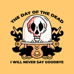 skull in astronaut helmet with abstract ornament, illustration for logo, poster, sticker, or apparel merchandise. With tribal and hipster style.